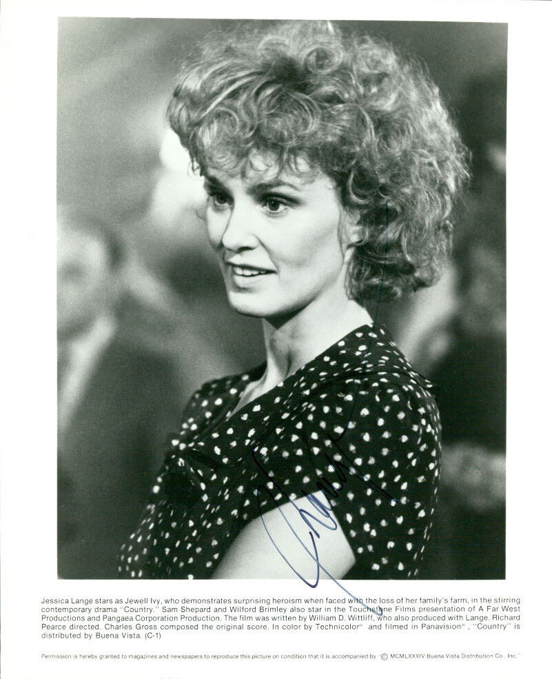 Jessica Lange (Vintage) signed Photo Poster painting COA