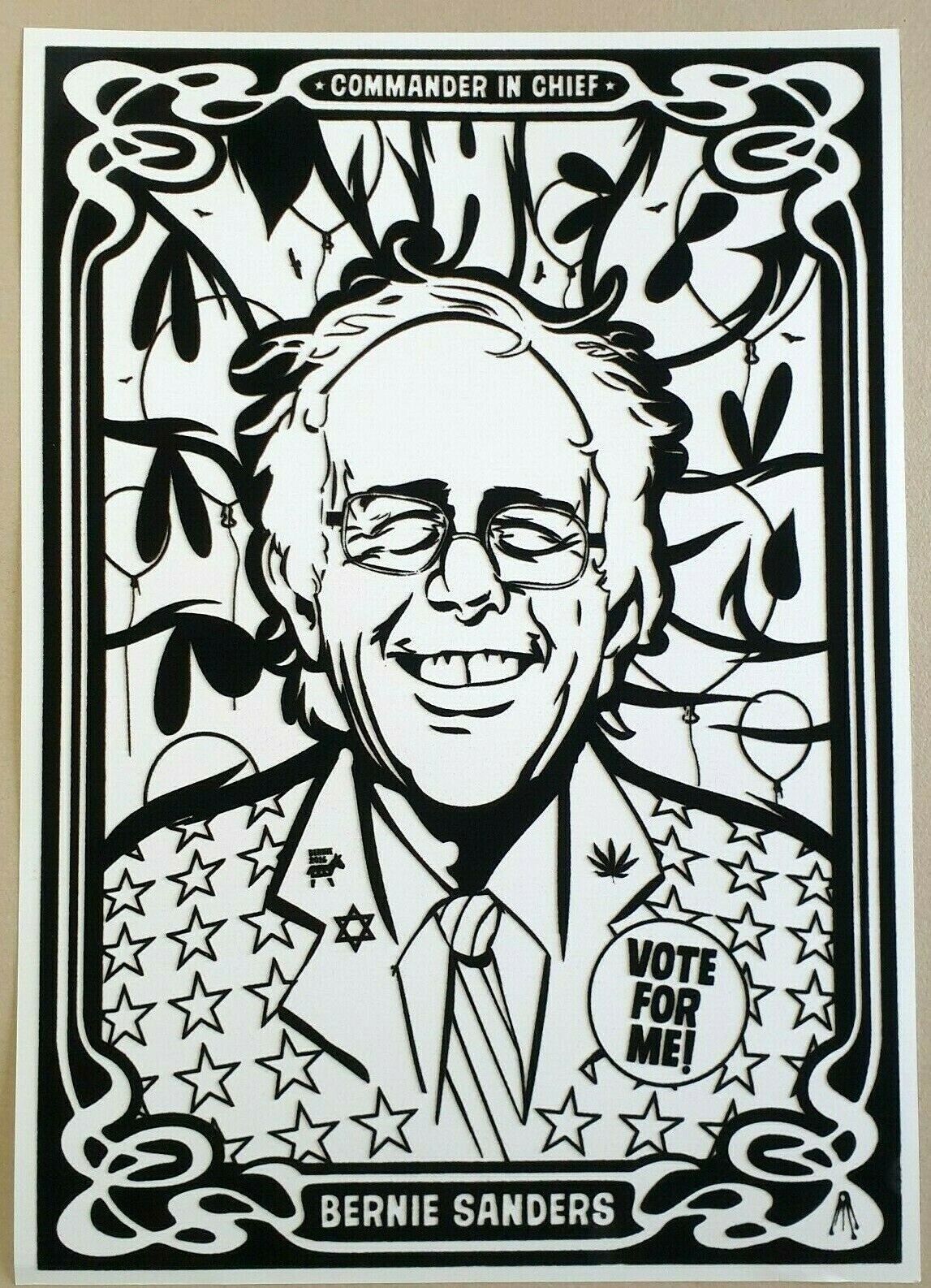 KII ARENS - COLOR THE BERN Double Sided Poster /200 Art Print BERNIE SANDERS