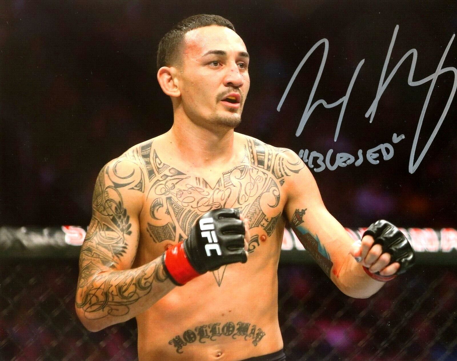 UFC MAX HOLLOWAY HAND SIGNED AUTOGRAPHED INSCRIBED 8X10 Photo Poster painting WITH PROOF & COA 9