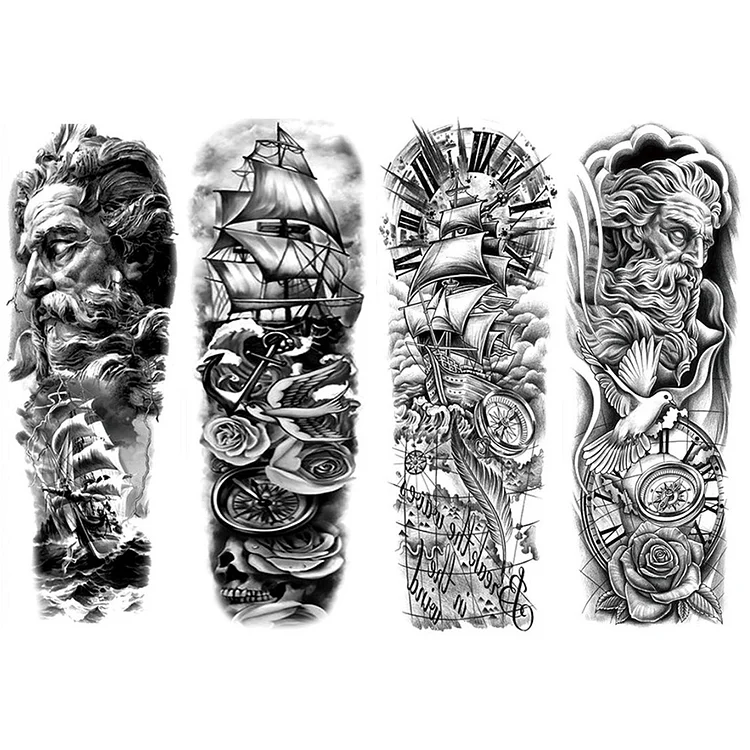 3D Waterproof Tattoo Figures Art Stickers Kit for Women Men Party 170x480mm