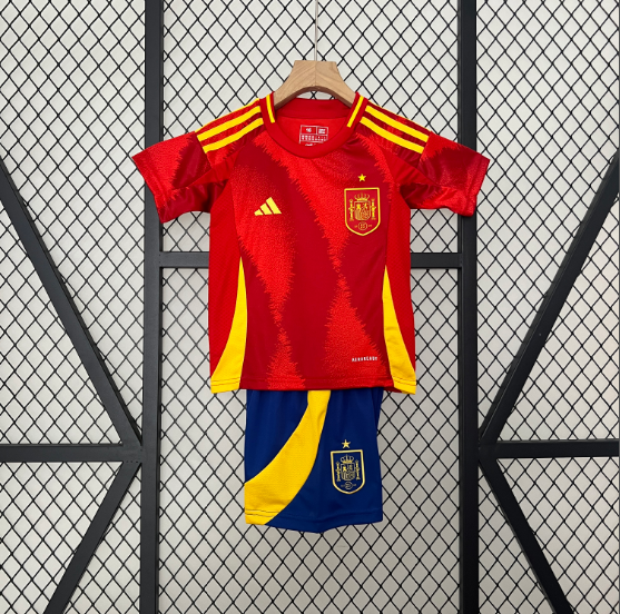 2024 Spain Home Kids Kit Soccer Jersey Thai Quality