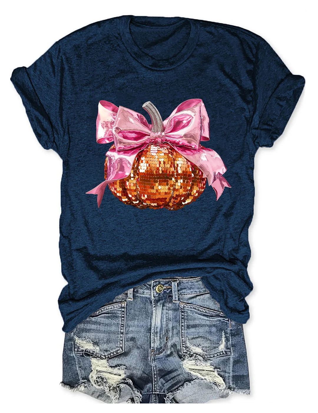 Pink Coquette Bow Ball Pumpkin T-Shirt
