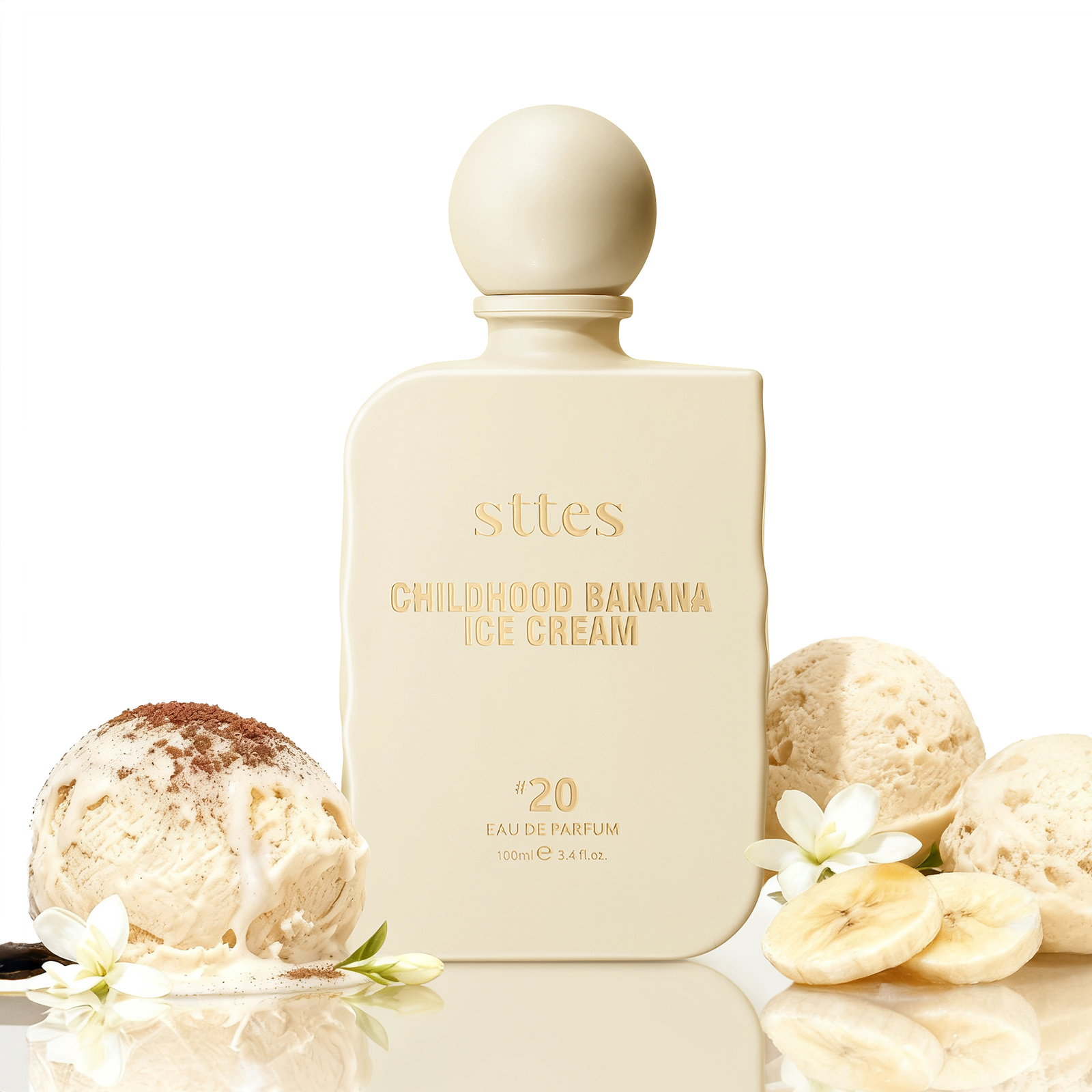 Sttes #20 Childhood Banana Ice Cream Memories Hair Perfume for Women &ndash; Gourmand Eau de Parfum with Banana Ice Cream, Caramel & Vanilla, 100ml / 3.4 fl oz