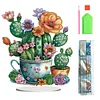 (US Only)Acrylic 2D Flat Print DIY Cactus Pots Diamond Painting Art Tabletop Decorations