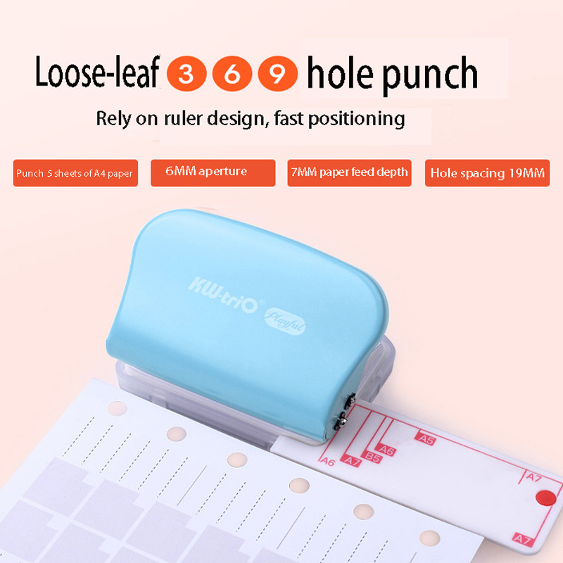 Fromthenon 4mm Small Aperture Hole Punch Loose-leaf Manual Scrapbooking Tools Paper Puncher A5 A6 A7 Planner Paper Punch School