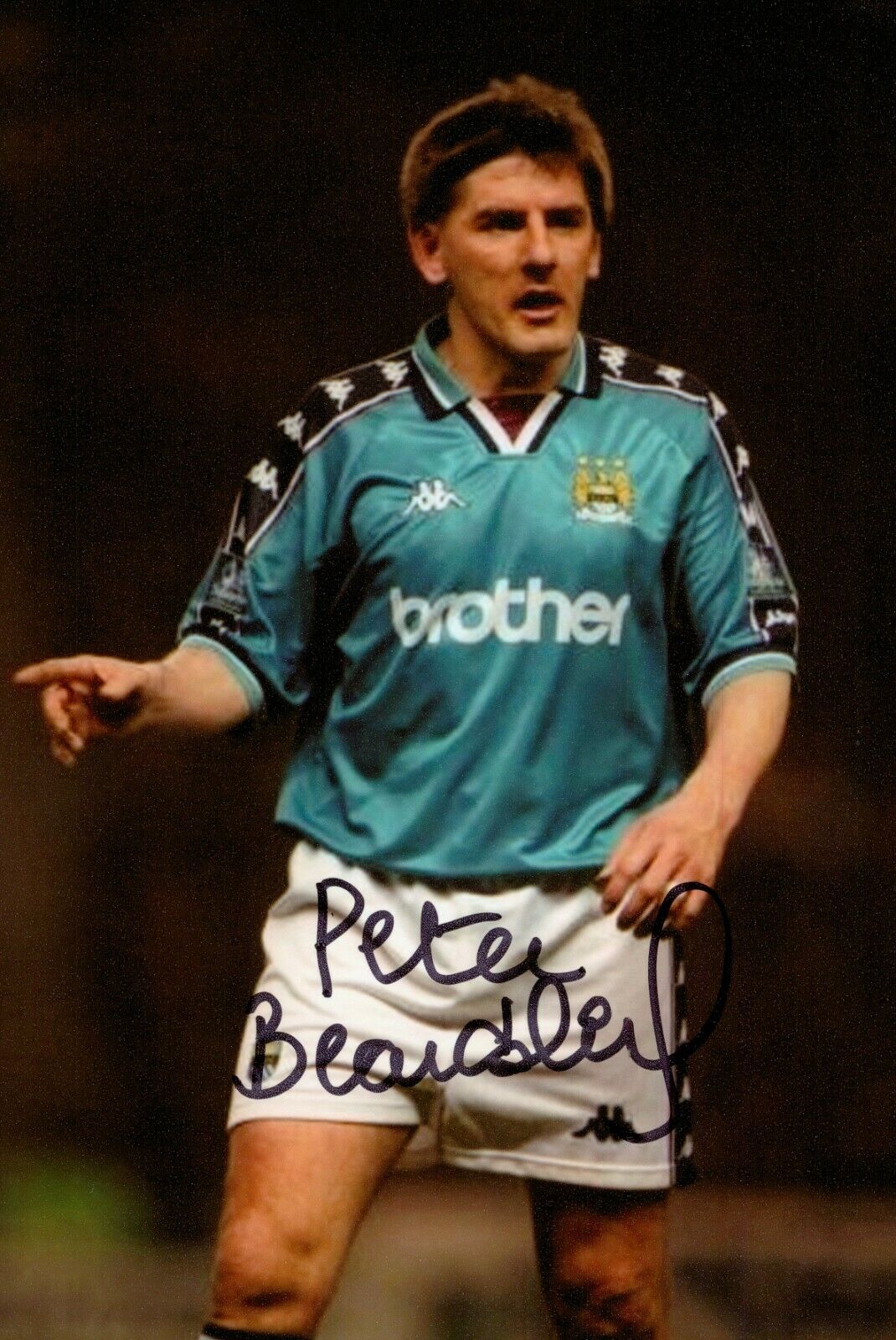 Peter Beardsley Signed 6x4 Photo Poster painting Manchester City Newcastle England Autograph COA