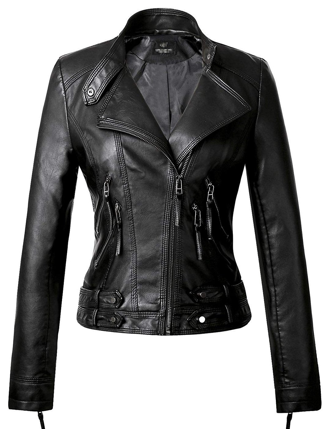 Faux Leather Moto Biker Short Coat Jacket for women