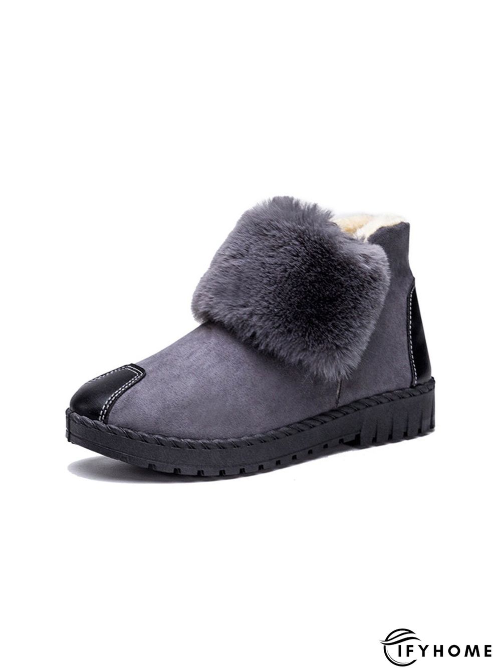 Casual Anti-collision Stitching Plush Warm Snow Boots | IFYHOME