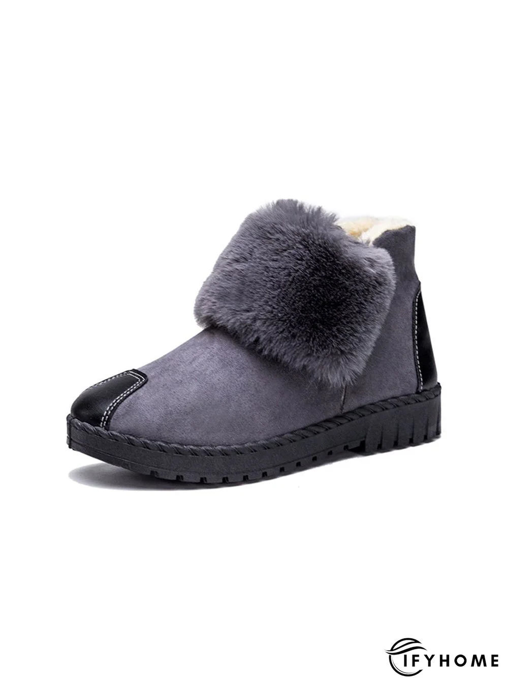 Casual Anti-collision Stitching Plush Warm Snow Boots | IFYHOME