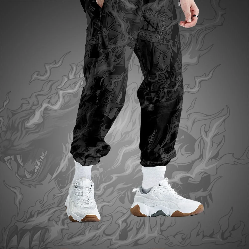 Japanese Style Anime Sweatpants Men Multi Pocket Long Cargo Pant Harajuku Jogger Trousers Streetwear Pants Plus Size 4XL 5XL 6XL
