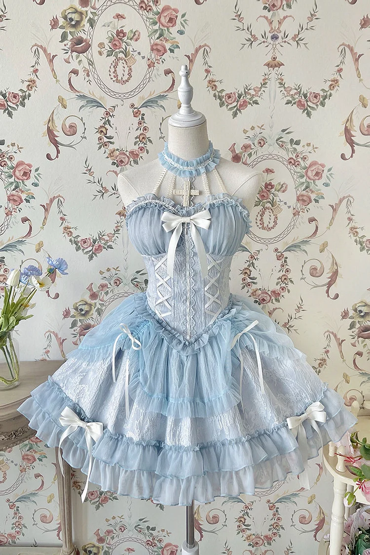 【Full Payment Reservation】Soft Gothic Cross Barbie Doll Halter Lolita Dress SP17397