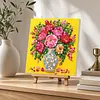 Framed Peony Vase -  DIY Button Art Painting Kit for Creativity DIY Pearl Dot Crafts for Gift Home Wall Decor 30*30CM