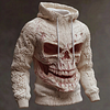 Halloween And Christmas 3D Printing Skull Design Knitted Hoodie by Inlyline