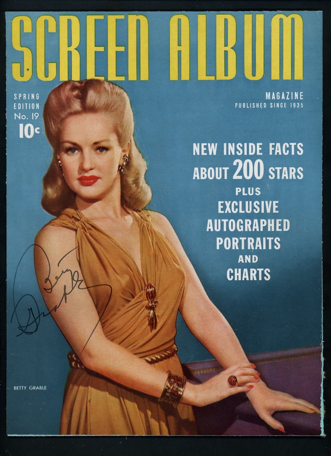 Betty Grable Signed Autographed 8 x 11 Magazine Cover Photo Poster painting