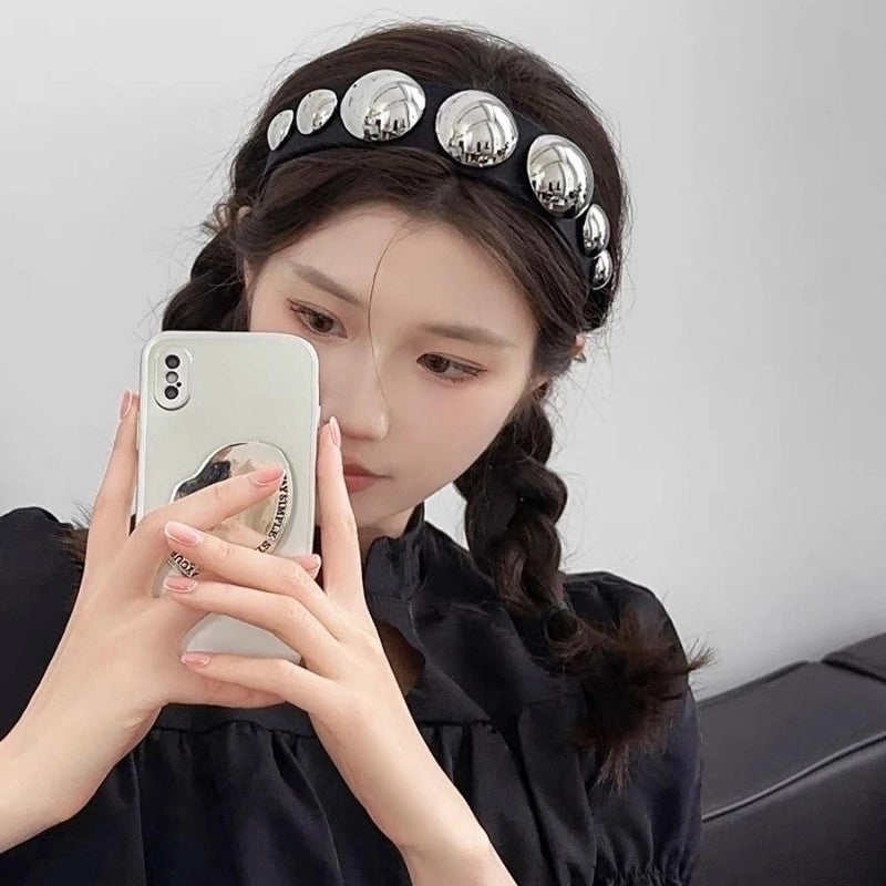 Minimalist Classic Style Color Block Plastic Cloth Handmade Hair Band