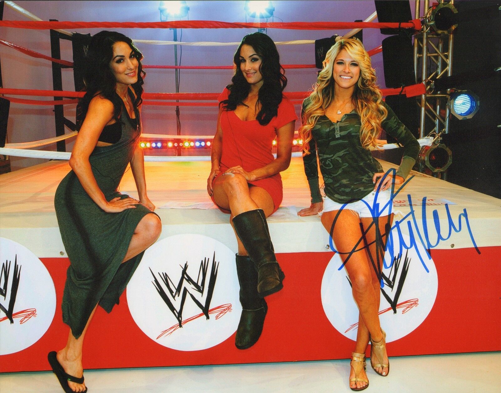 Kelly Kelly Signed WWE 11x14 Photo Poster painting Divas Picture Auto Nikki Brie The Bella Twins