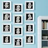 12Pcs DIY Pearl Painting Snowman for Home Wall Decor(15x15cm)