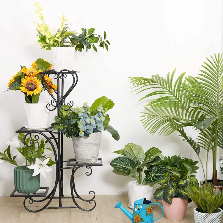 GLVEE Multi Tier Wrought Iron Flower Pot Holder