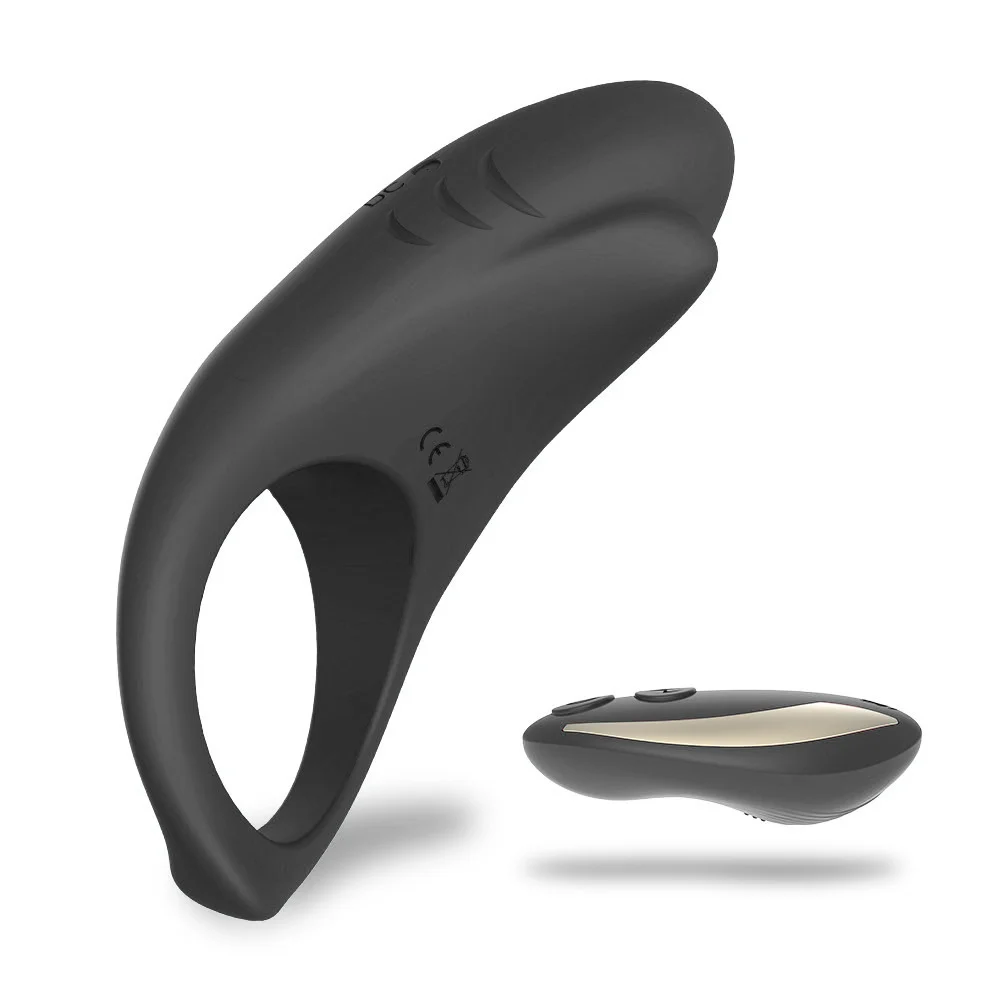 Shark Delay Ejaculation Cock Penis Ring Remote Control Clitoris Stimulator Rosetoy Official