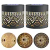 2 Pack Solar Hollow Iron Wall Light Outdoor Garden Fence Lamp