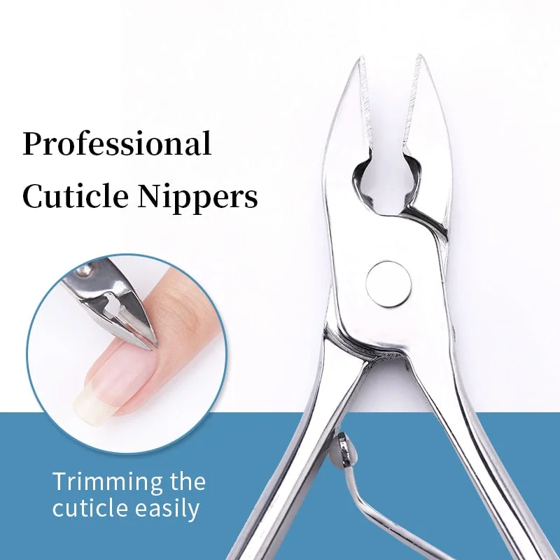Nail Cuticle Nail Nipper Clipper Stainless Steel Dead Skin Remover Tweezer Trimming Clipper Pedicure  Push Manicures Nail Tools-Nail Inspo