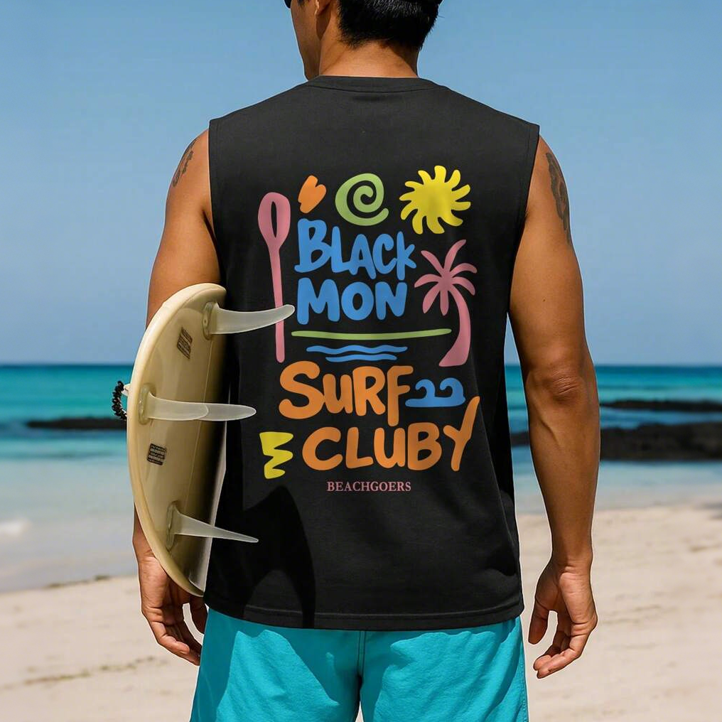  Colorful Surf Club Graphic Tank Top for Beach Lovers