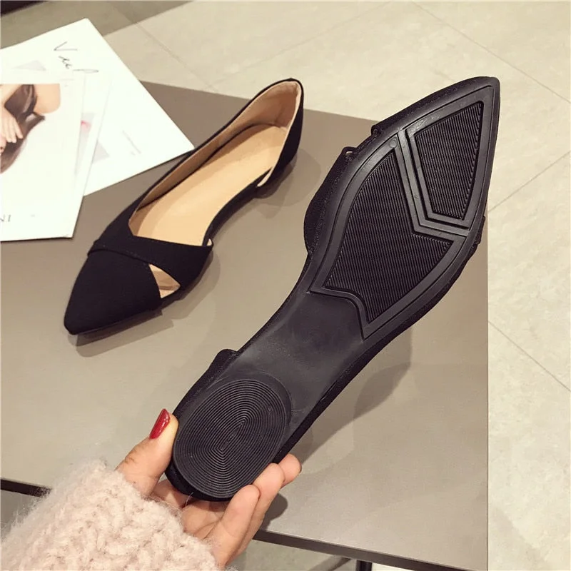 Ashion Casual Flat Shoes Woman New Summer Breathable Comfortable Soft-soled Shoes Pointed Toe Shallow Flat Women Shoes