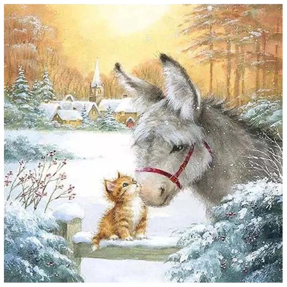 Diamond Painting - Full Round/Square Drill - Donkey(30*30 - 50*50cm)