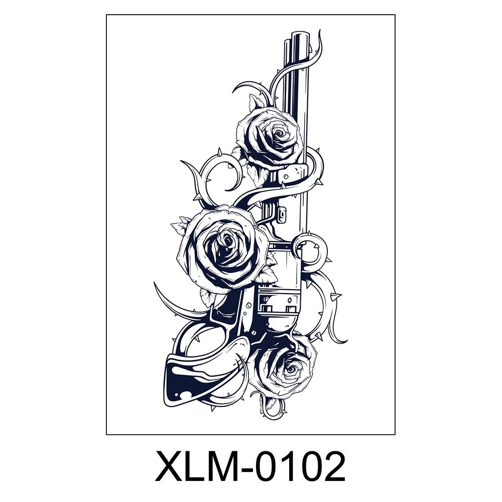 Semi-permanent waterproof sweat plant lasting big picture tattoo flower arm non-reflective herbal juice tattoo sticker