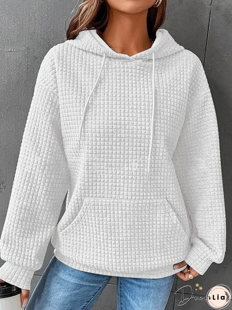 Casual Loose Solid Pullover Hoody