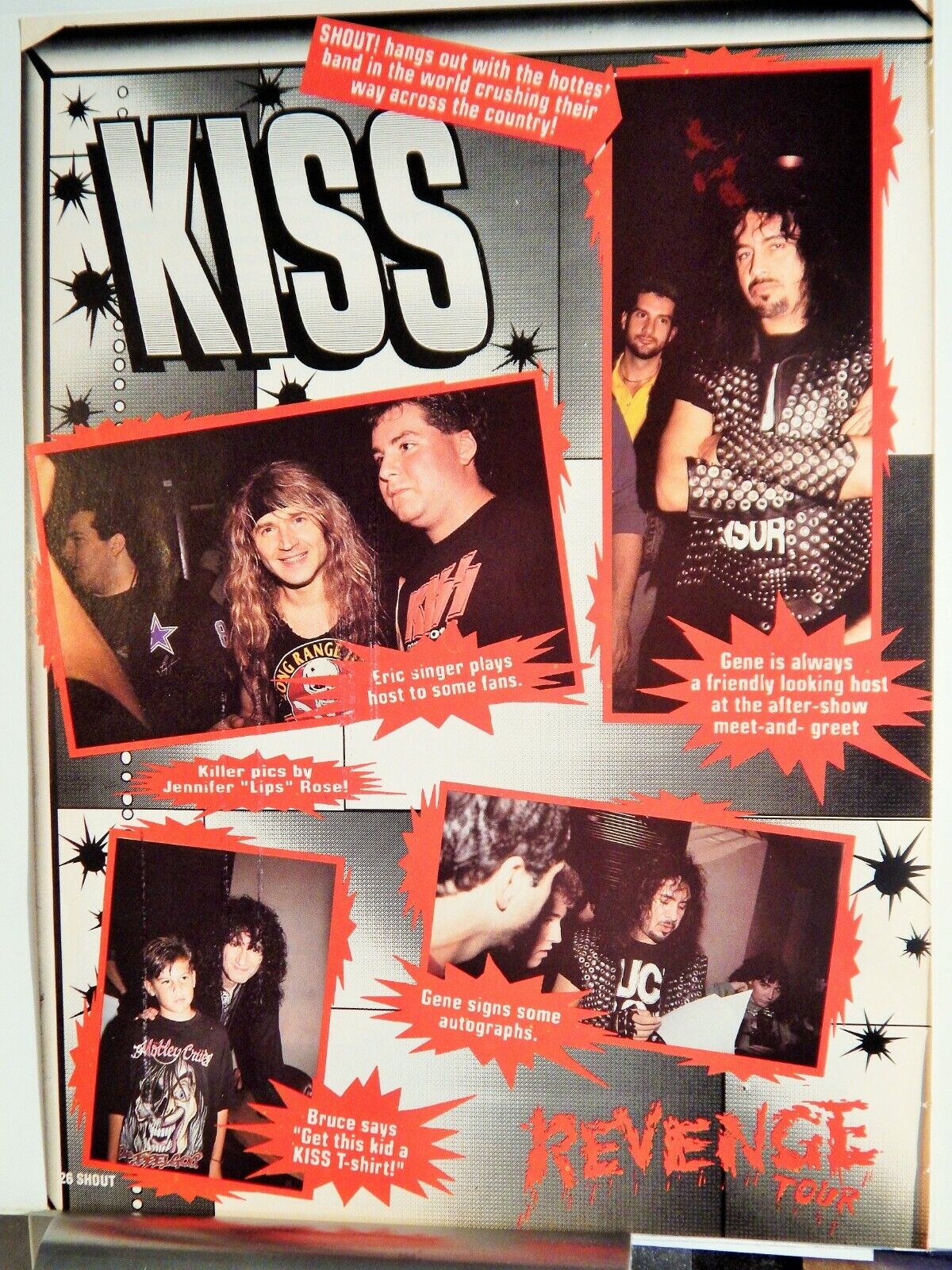 KISS (GENE SIMMONS) ORIGINAL VTG 1992 Photo Poster painting