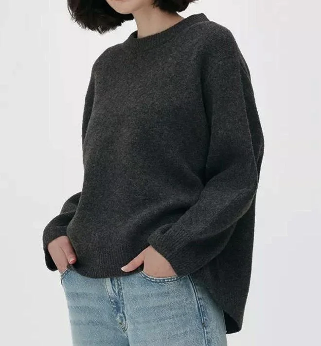 Churchf Churchf Shot-Hot Winter 2023 New Pink Sweet Round Collar Set Sweater