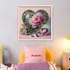 (US Local)Heart Peony -11CT Stamped Cross Stitch Kit(40x40cm)
