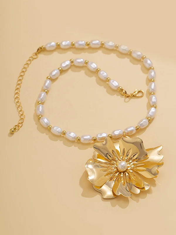 Flower Shape Beaded Necklaces Accessories