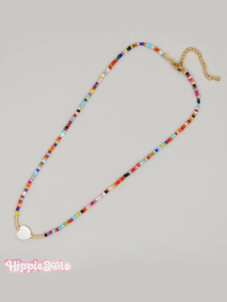Handmade Stacked Colorful Beads Necklace