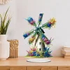 (US Local)DIY Double Sided Effect Special Shaped Flower Windmill Diamond Painting Desktop Decorations Kit