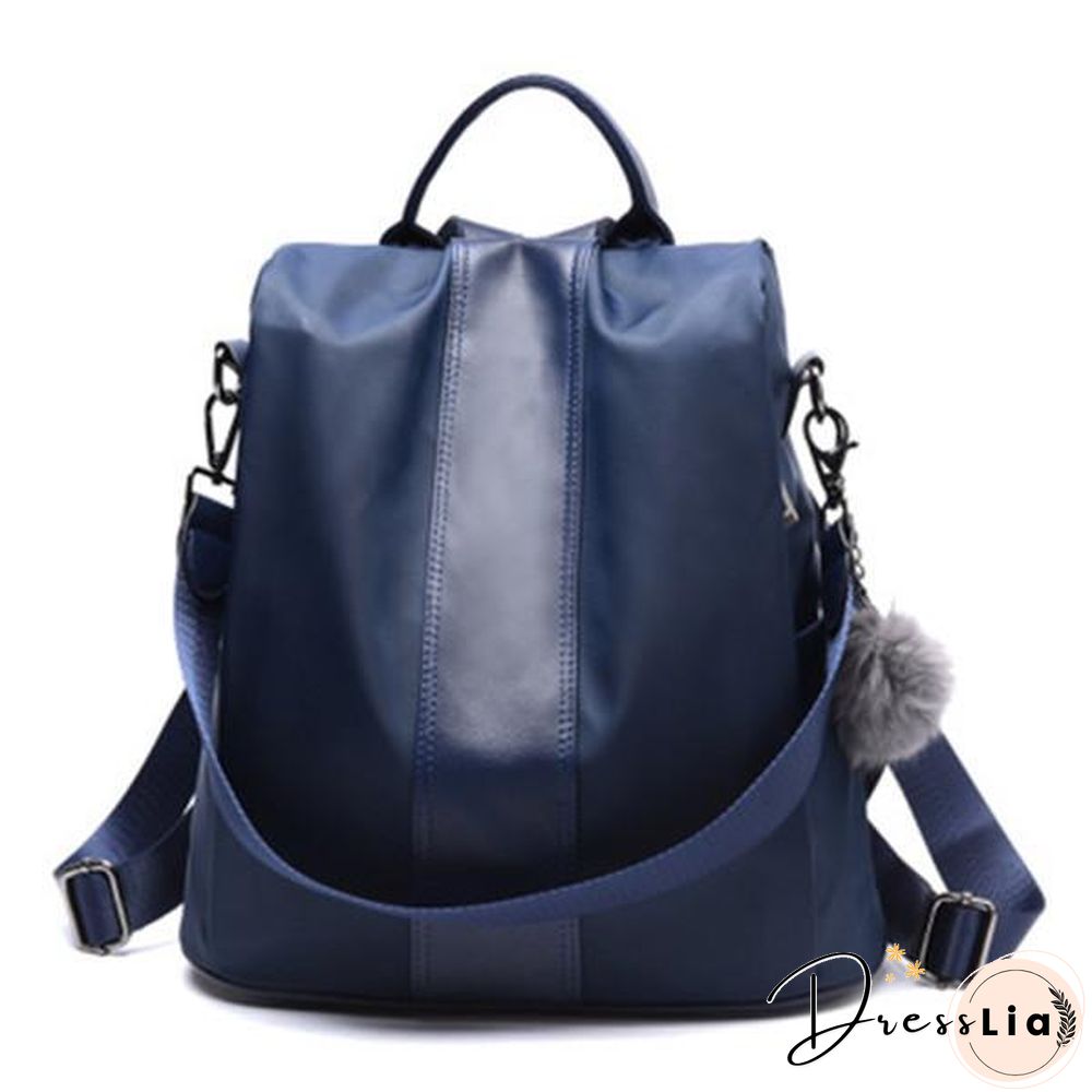 Anti-Thief Women Backpack Large Capacity Hair Ball Travel Bag