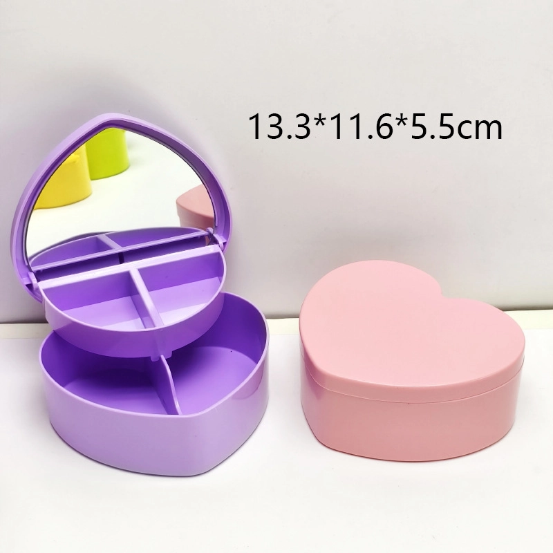 Casual Elegant Minimalist Heart Shape Solid Color Plastic Storage Box Makeup Organizers
