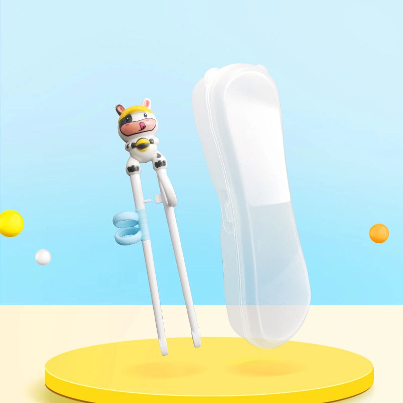 Maternal And Infant Products Portable Feeding Children’s Tableware Set Cartoon Learning Chopsticks Training Chopsticks 304 Stainless Steel Spoon Fork