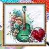 Guitar Flower-Partial 11CT Stamped Cross Stitch Bead Embroidery 36*36cm/14.17*14.17in tapestrymarket