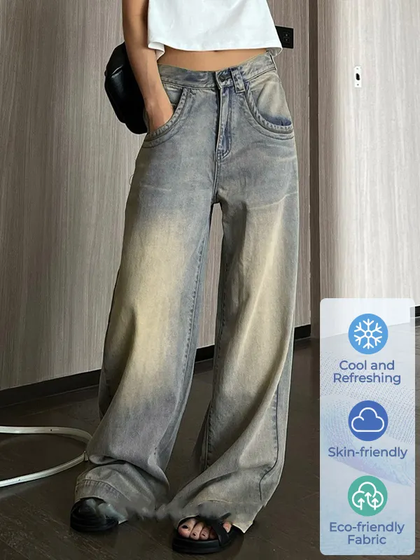 EMMIOL High Rise Faded 26&deg;C/78&deg;F Air Jeans