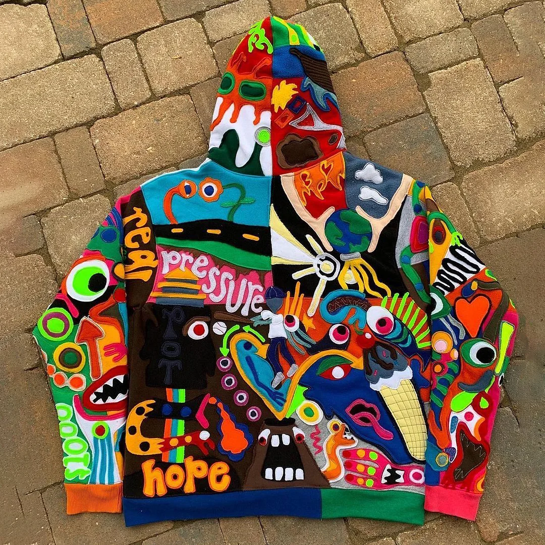 Funny Multicolor Long Sleeve Sweatshirt Men