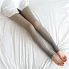 Collant Polaire Translucides Faux Doubl&eacute;s en Peluche pour l'hiver