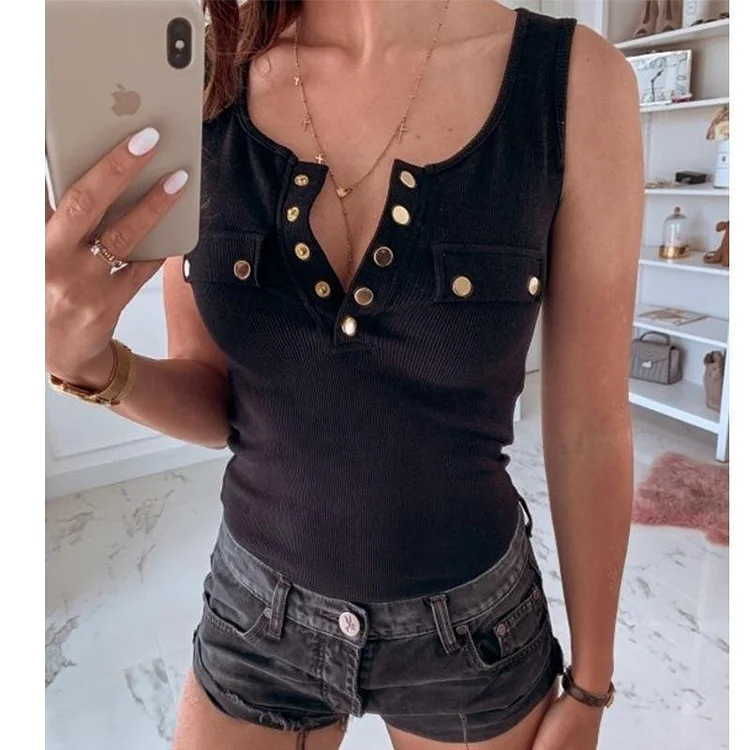 Sleeveless tight fashion tide shirt top