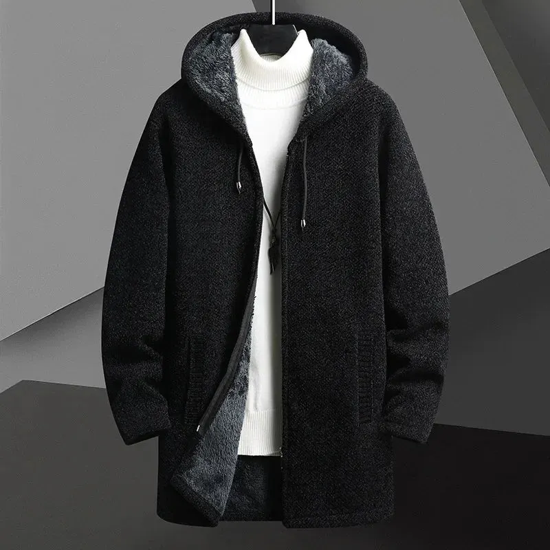 Men's Hooded Knit Overcoat &ndash; Fleece-Lined Warm City Layer &ndash; view 2