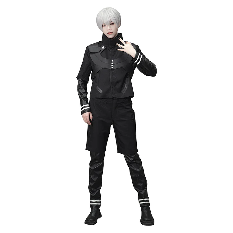 Tokyo Ghoul Ken Kaneki Jumpsuit The Eyepatch Cosplay Costume Halloween Carnival Suit