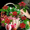 8Pcs 3D Red Artificial Flowers DIY Desktop Diamond Art Kit