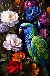 Luxury AB Velvet Diamond Painting Kit - Parrot Flower