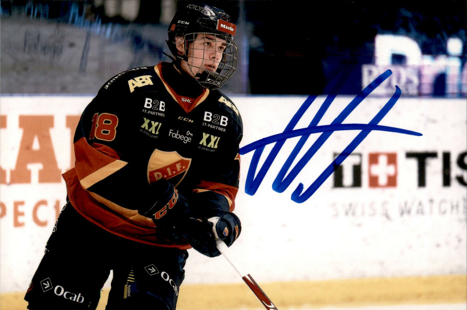 Alexander Holtz SIGNED 4x6 Photo Poster painting SWEDEN DJURGARDENS IF / NEW JERSEY DEVILS #8