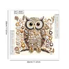 Vintage Brown Owl DIY Button Art Painting Kit 30x30cm Self-Adhesive